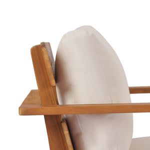 29.5' Mid-Century Modern Acacia Wood Outdoor Club Chair