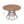 5-Piece Outdoor Dining Set: Brown Round Acacia Wood Table & 4 Brown Wicker Armchairs