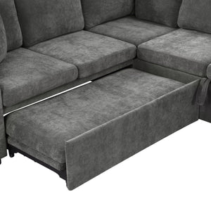 Modern L Shaped Sectional Sofa Bed With Hidden Storage Upholstery