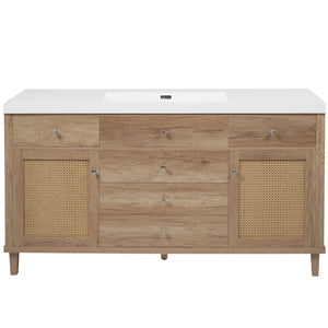 Bathroom Vanity With Sink, 5 Legs, Soft Close Drawers