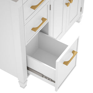 Modern Bathroom Vanity With Ceramic Sink, Freestanding