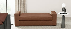 Stylish and Durable Brown Faux Leather Bench