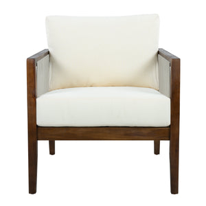 Outdoor Club Chairs (Set of 2), Acacia Wood Frame with Rope Back, Water-Repellent
