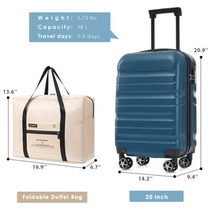 Hardshell ABS Carry-On Luggage Set with Spinner Wheels