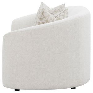 Rory - Sloped Arms Loveseat With Pillows - White