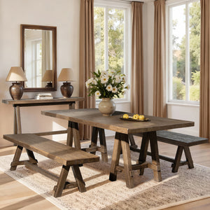Hawthorne 72' Reclaimed Elm Trestle Dining Bench