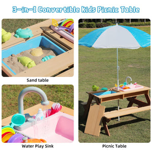 Kids Picnic Table With Sand and Water Table Conversion