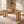 Natural Rubber Wood Dining Table with Rattan Accents