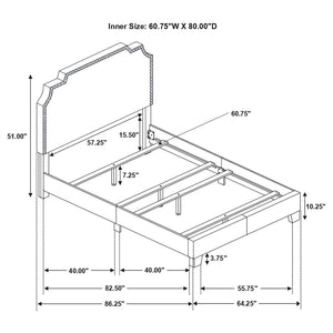 Panel Bed With Nailhead Trim, Upholstered Headboard