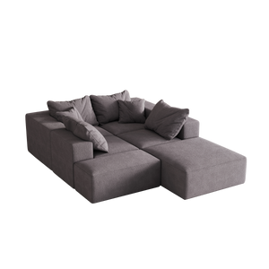 Modern Upholstered Sectional Boneless Couch Set