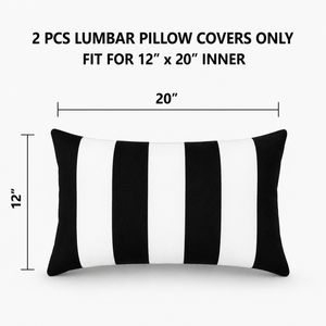 4 Pack Outdoor Lumbar Pillow Covers