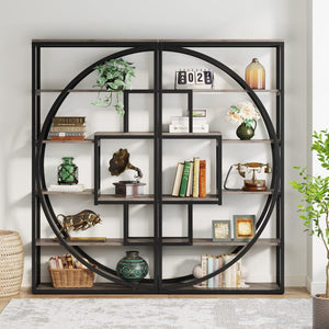 5 Tier Etagere Bookshelf With 8 Open Shelves Organizer For Living Room