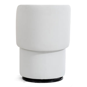 Barrel Chair With Built In Storage, 360° Swivel - Beige