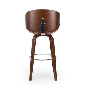 Lumos Mid Century Modern Upholstered Swivel Barstool