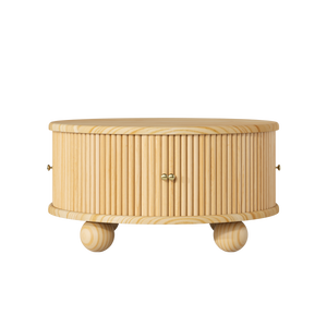 Round Fluted Coffee Table with Storage
