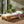Teak Finish Acacia Wood Daybed with Cream Cushion
