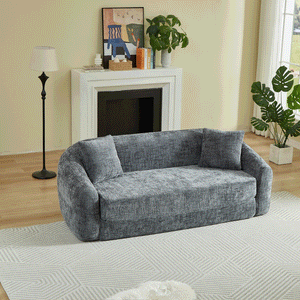 87-Inch Curved Convertible Sofa Recliner