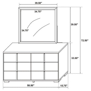 Jeremiah - 6 Drawer Dresser With Mirror - Black