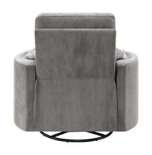 Sagen Charcoal Chenille Glider Recliner with Swivel