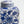 5x5x8' Hand Painted Square Canister with Blue and White Floral Pattern