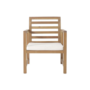 Outdoor Acacia Wood Club Chairs, 2-Piece Set - Natural Stained / White
