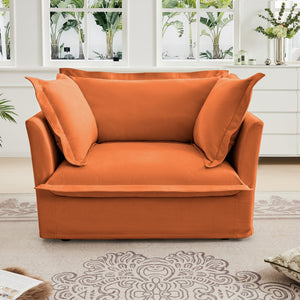 Slip-Covered Armchair with Cushions