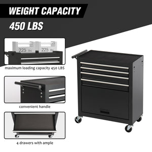 4-Drawer Rolling Tool Chest Cabinet with Wheels