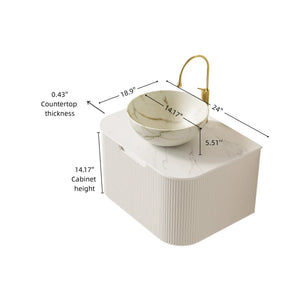 DINA 24" Bathroom Vanity & Sink with Floating Curved Edges