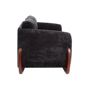 89"L Sofa with Chenille Fabric and Wooden Legs