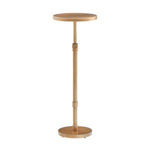 Morven - Adjustable Height Accent Table With Round Top - Antique Brass