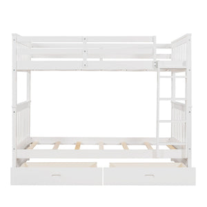 Bunk Bed With Ladders And 2 Storage Drawers