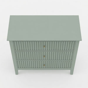 Fluted 3 Drawer Nightstand With Soft Close Slides