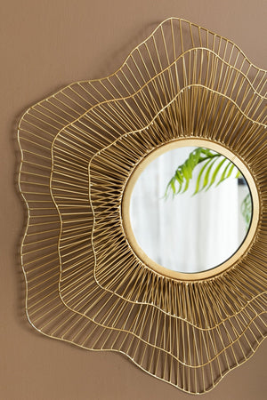 D27x2.4' Metal Starburst Wall Mirror, Wall Mounted Home Decor