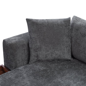 Modern L Shaped Sectional Sofa With Upholstery And Wooden Storage