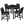 5 Pieces Counter Height Table Set, Kitchen Table With Square Table And 4 Upholstered Chairs