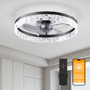 19.7" Ceiling Fan with Dimmable LED Light and Remote & App Control