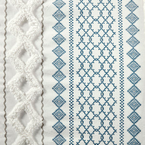 Full/Queen Cotton Printed Duvet Cover Set with Chenille
