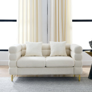 Oversized 2 Seater Sectional Sofa With Deep Seating And 2 Pillows
