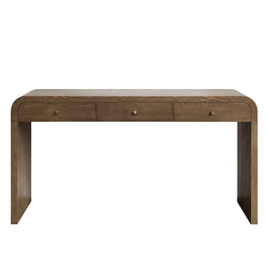 Dark Table with 3-Drawer Storage