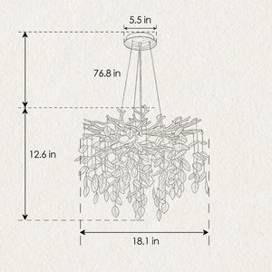 6-Light Chandelier Crystal Ceiling Lamp - Gold Finish