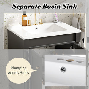 Bathroom Vanity With Top Sink, 2 Tier Storage Cabinet