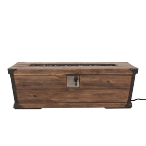 Outdoor Patio Rectangle Gas Burning Fire Pit - Wood Pattern