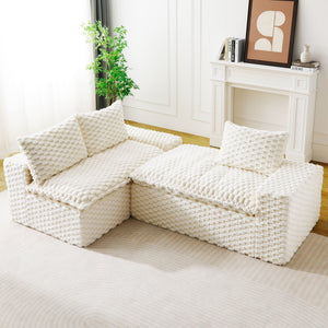 Modular Sofa, Convertible Twin Seat With Chaise Lounge