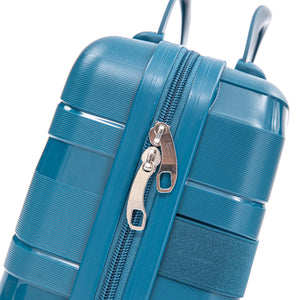 14"/20"/24"/28" 4-Piece PP Spinner Wheel Luggage Set with Cosmetic Case (Blue)