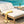 TREXM 5-Position Adjustable Backrest Double Chaise Lounge Outdoor