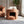 Orange Pet Friendly Ottoman with Removable Pet Cushion and Hidden Pet Nook
