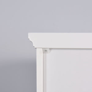Wooden Bathroom Floor Storage Cabinet With 2 Doors And 6 Shelves - White