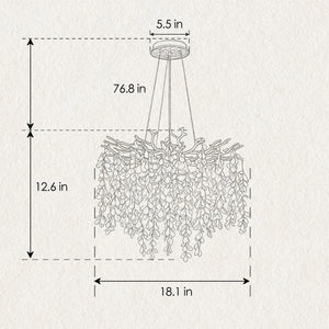 6-Light Chandelier Crystal Ceiling Lamp in Gold