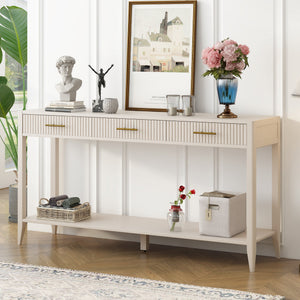 U Style 60" Painted Console Table with 3 Drawers