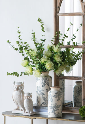 5.3x5.3x10.2" Flower Vase with Floral Pattern